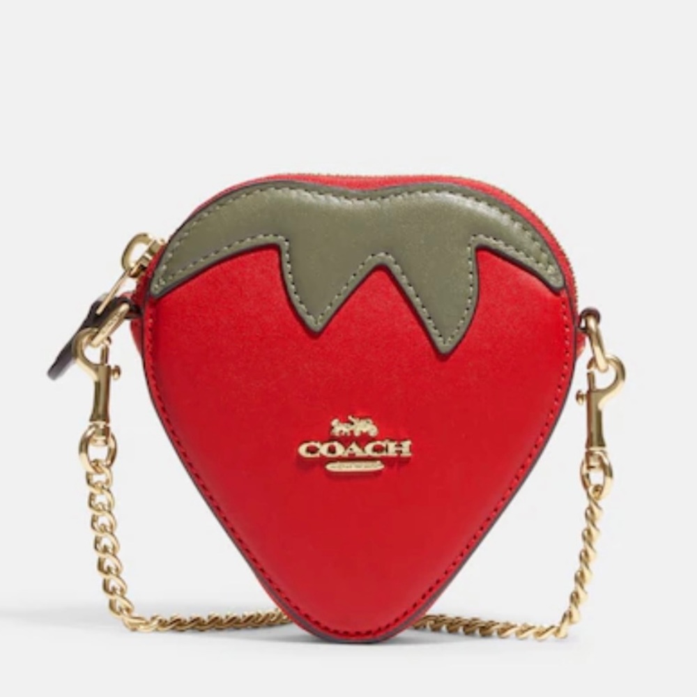 NWT Coach Strawberry Coin Crossbody Bag